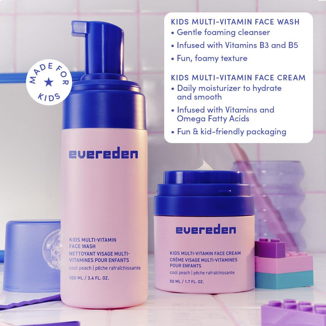 imageEvereden Happy Kids Skin ampamp Lips Routine  MultiVitamin Face Wash ampamp Face Cream Peach ampamp Tinted Lip Oil Sakura Pink Set  Clean ampamp Vegan Skin Care for Kids 3  Moisturizing Nourishing ampamp ProtectivePeach  Red