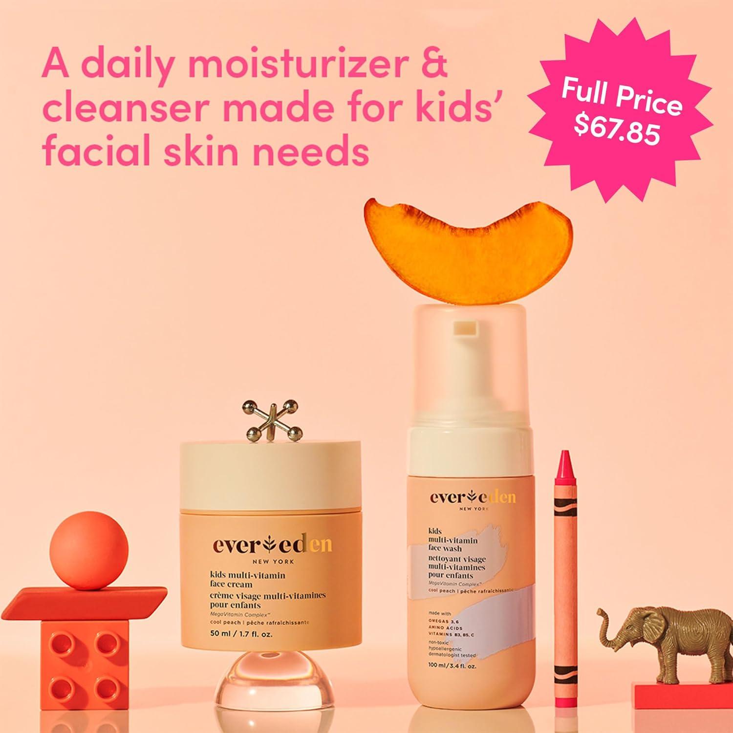 imageEvereden Happy Kids Skin ampamp Lips Routine  MultiVitamin Face Wash ampamp Face Cream Peach ampamp Tinted Lip Oil Sakura Pink Set  Clean ampamp Vegan Skin Care for Kids 3  Moisturizing Nourishing ampamp ProtectivePeach  Pink