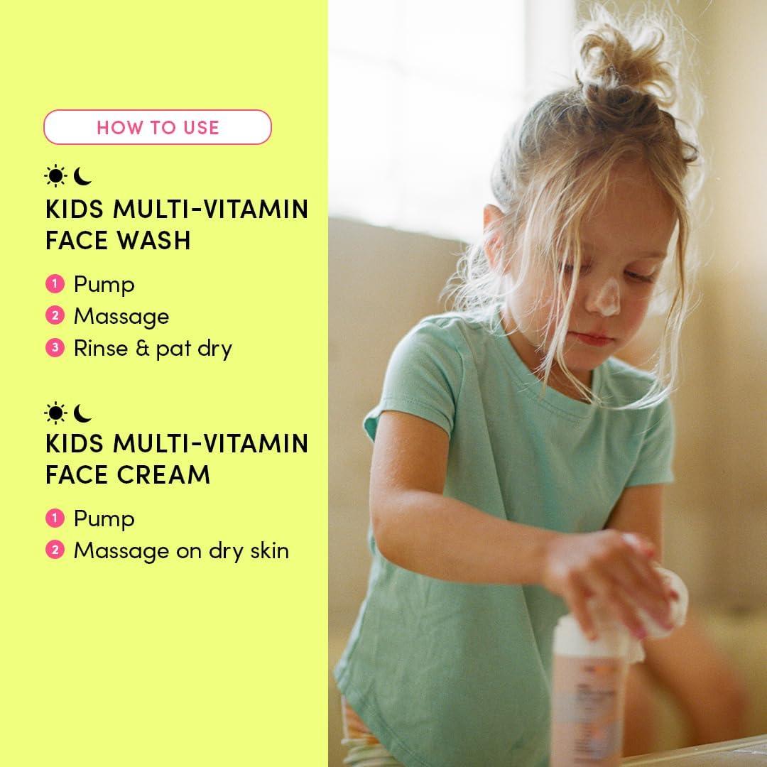 imageEvereden Kids Skincare ampamp Sunscreen Essentials Set  MultiVitamin Face Wash Face Cream ampamp SPF 50 Mineral Sunscreen  Clean Vegan NonToxic Skincare for Kids 3