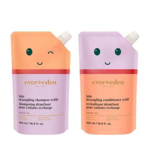 imageEvereden Happy Hair Duo for Kids Vegan Shampoo and Conditioner Set with Detangler Brush  Strengthens ampamp Smooths All Hair TypesShampoo and Conditioner Refill