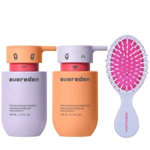 imageEvereden Happy Hair Duo for Kids Vegan Shampoo and Conditioner Set with Detangler Brush  Strengthens ampamp Smooths All Hair TypesShampoo and Conditioner  Brush