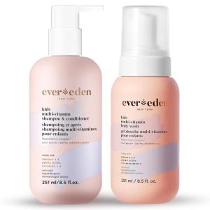 imageEvereden Kids Shampoo and Conditioner 2 in 1 and Kids Body Wash set  Gentle and Clean Skin Care  Nontoxic Ingredients  Cool Peach scent