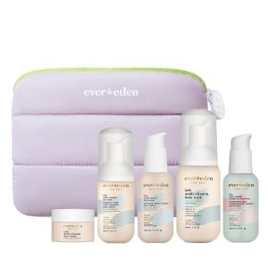 imageEvereden Kids Travel Set Clean ampamp Vegan 5Piece Skin Care Set for Kids  MultiVitamin Skin Care Set wt Body Wash Lotion Face Wash Cream 2in1 Shampoo ampamp Conditioner in a Puffy bag  TSAapprovedFace  Body