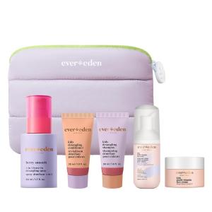 imageEvereden Kids Travel Set Clean ampamp Vegan 5Piece Skin Care Set for Kids  MultiVitamin Skin Care Set wt Body Wash Lotion Face Wash Cream 2in1 Shampoo ampamp Conditioner in a Puffy bag  TSAapprovedTravel set  Face  Body New