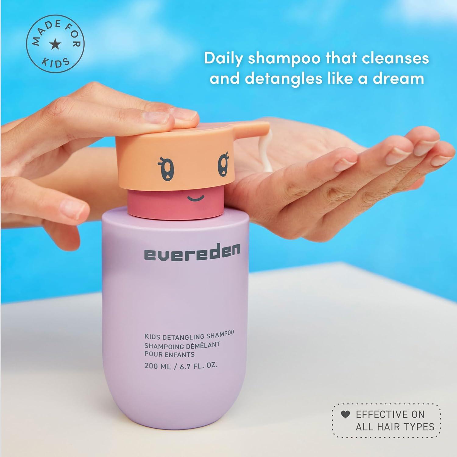imageEvereden Happy Hair Duo Kids Shampoo and Conditioner Set  Clean Vegan ampamp TearFree  Detangles Strengthens ampamp Smooths All Hair Types