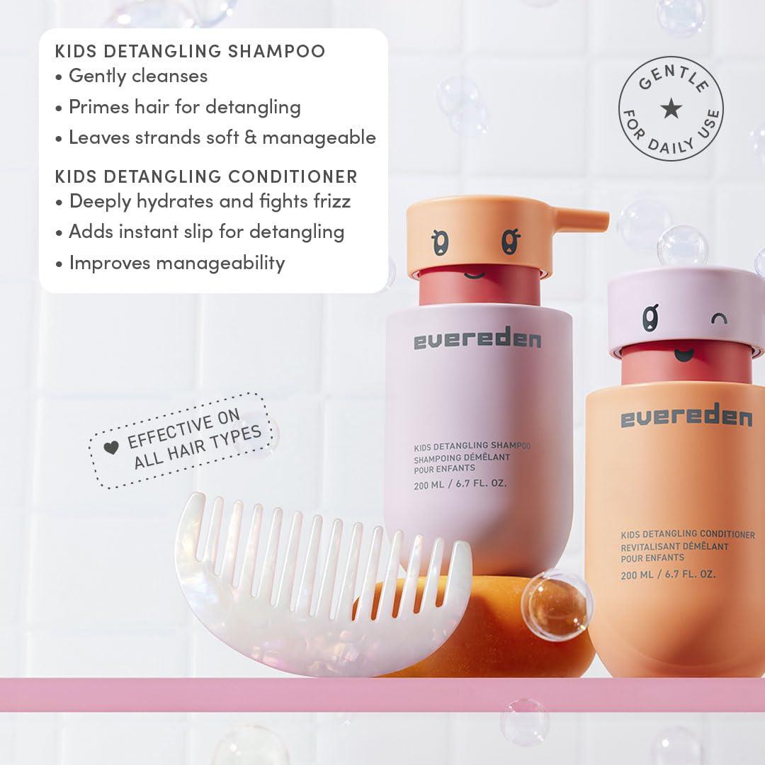 imageEvereden Happy Trio Vegan Kids Shampoo Conditioner Set and After Swim ampamp Sports Detangler  Strengthens ampamp Smooths All Hair Types
