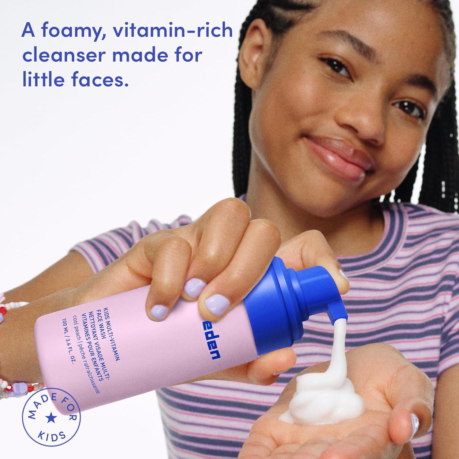 imageEvereden Kids Happy Face Duo Cool Peach  MultiVitamin Kids Face Wash and Cream Set  Clean ampamp Vegan Skin Care for Toddlers 3  Moisturizing Nourishing ampamp Protective Skin Care Set