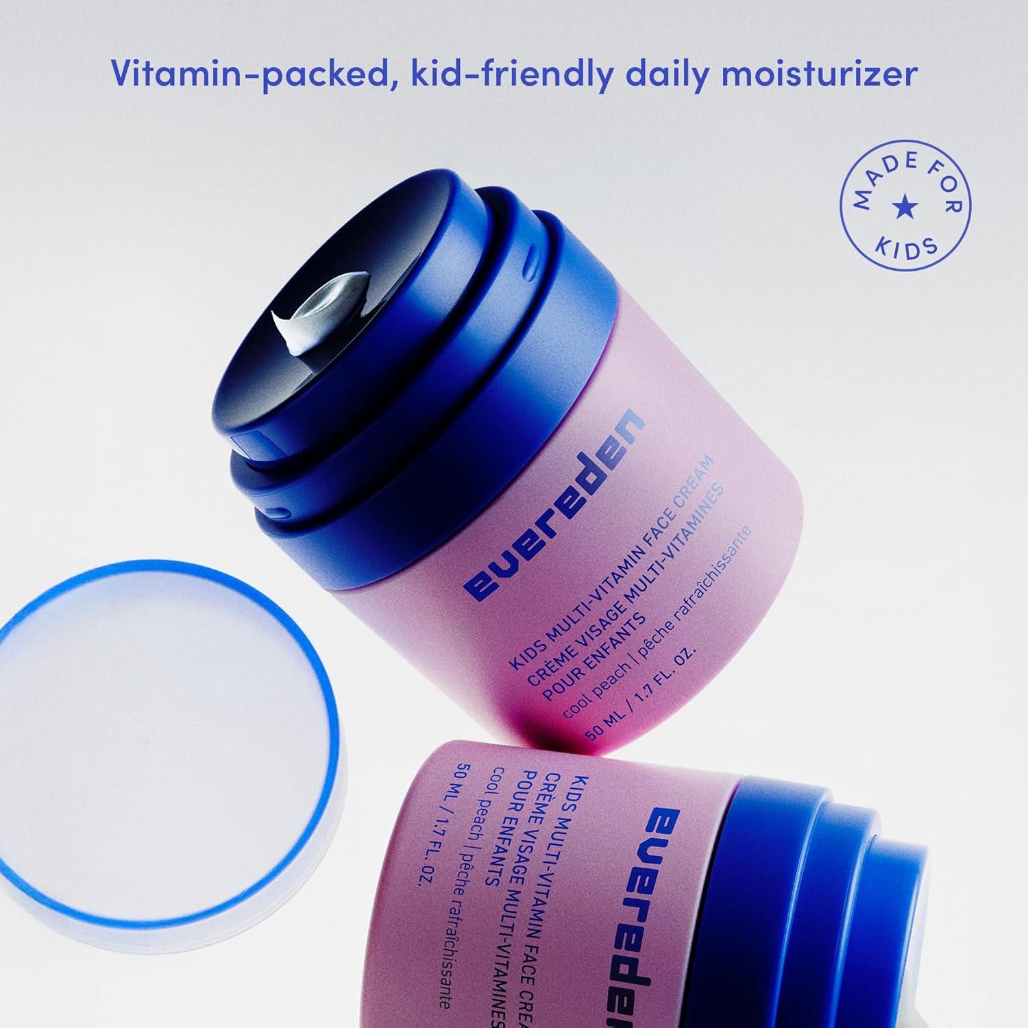 imageEvereden Kids Happy Face Duo Cool Peach  MultiVitamin Kids Face Wash and Cream Set  Clean ampamp Vegan Skin Care for Toddlers 3  Moisturizing Nourishing ampamp Protective Skin Care Set
