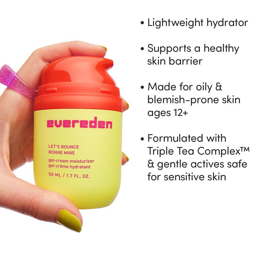 imageEvereden PreTeen Collection Triple Green Tea Steer Clear Balancing Jelly Cleanser Pre Teen Face Wash Lets Bounce GelCream Teen Face Moisturizer ampamp Balance Up WaterBased Toner Pads for Face