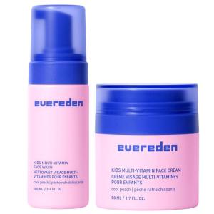 imageEvereden Kids Happy Face Duo Cool Peach  MultiVitamin Kids Face Wash and Cream Set  Clean ampamp Vegan Skin Care for Toddlers 3  Moisturizing Nourishing ampamp Protective Skin Care Set