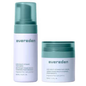 image:imageEvereden Kids Face Wash amp Cream Set Safe for Sensitive Skin amp Unscented  Developed with Harvard amp Stanford Dermatologists  Vitamins Omegas amp Amino Acids  Gentle Kids Skin Care for Kids 3Kids Face Cream  Wash  Unscented